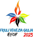 Logo EYOF2023, EYOF2023, EYOF, European Youth Olympic Festival, FVG 2023, Festival Olimpico Della Gioventù Europea.